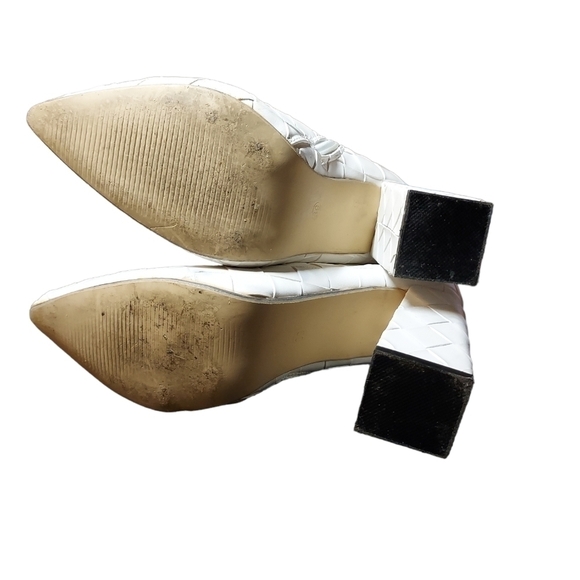 She & In size 39 (8) block heels faux Leather woven look white - Picture 6 of 16